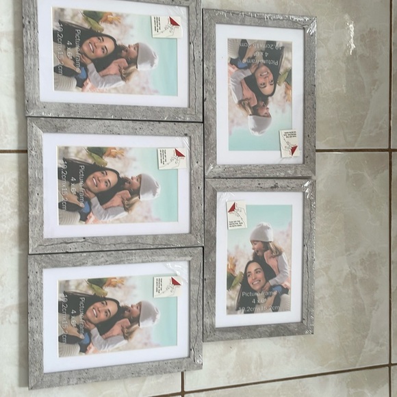 Light gray / white wood look 4x6 picture frame. NWT set of 5 - Picture 1 of 8